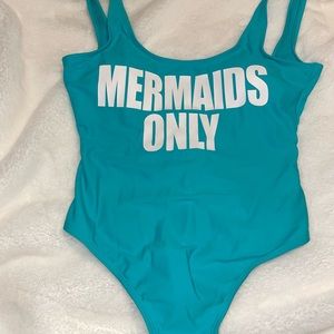 One Piece Swim Suit/ Blue/ M
